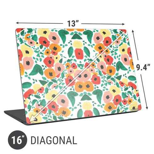 Bouffants and Broken Hearts Geometric Flowers Universal Laptop 16in (13 x 9.4in) Skin