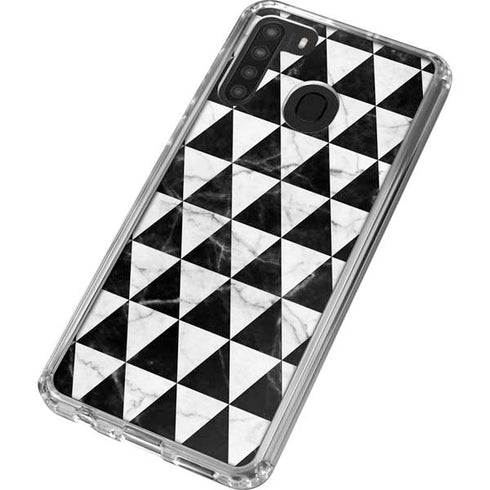 Geometric Marble Galaxy A21 Clear Case