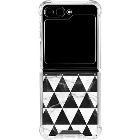 Geometric Marble Galaxy Z Flip5 5G Clear Case