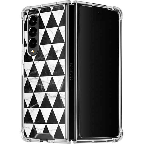 Geometric Marble Galaxy Z Fold4 5G Clear Case