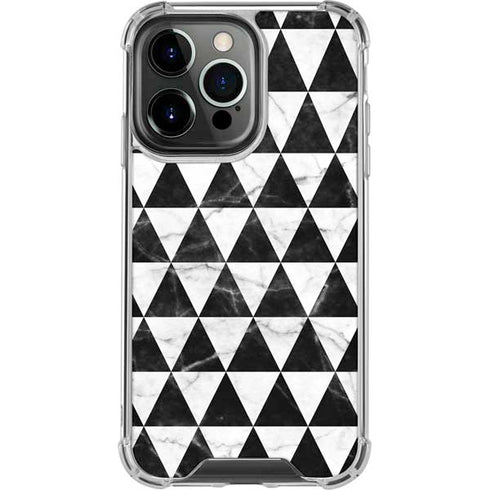 Geometric Marble iPhone 15 Pro Clear Case