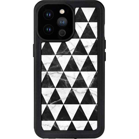 Geometric Marble iPhone 14 Pro Max Waterproof Case