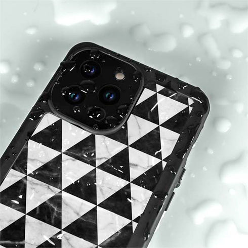 Geometric Marble iPhone 14 Pro Max Waterproof Case