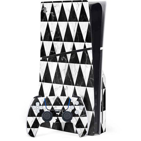 Geometric Marble PS5 Slim Disk Bundle Skin