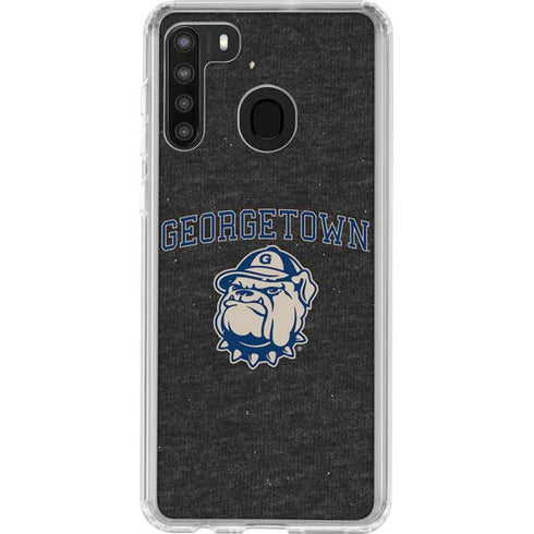 Georgetown University Hoyas Bulldog Galaxy A21 Clear Case