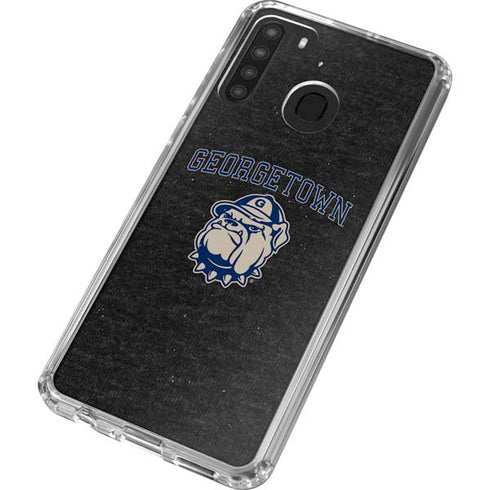 Georgetown University Hoyas Bulldog Galaxy A21 Clear Case