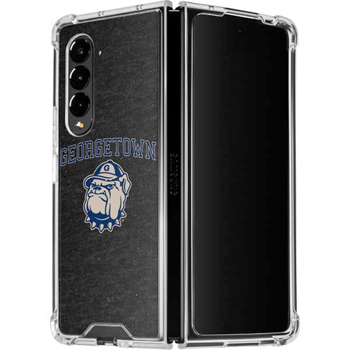 Georgetown University Hoyas Bulldog Galaxy Z Fold4 5G Clear Case