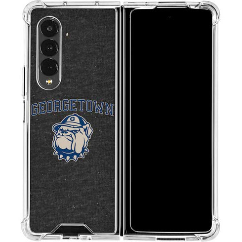Georgetown University Hoyas Bulldog Galaxy Z Fold4 5G Clear Case