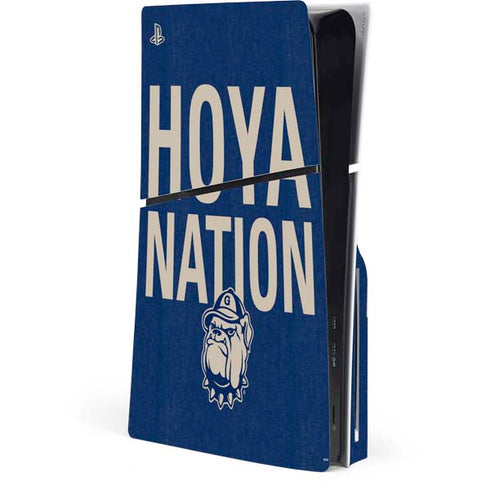 Georgetown University Hoyas Bulldog PS5 Slim Disk Console Skin