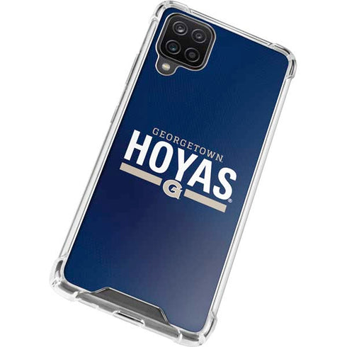 Georgetown University Hoyas Stripe Galaxy A12 Clear Case