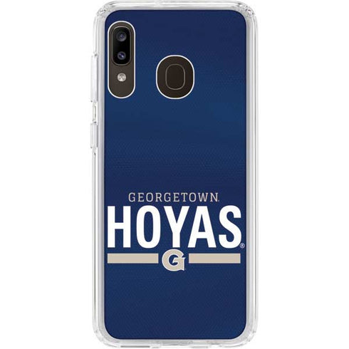 Georgetown University Hoyas Stripe Galaxy A20 Clear Case