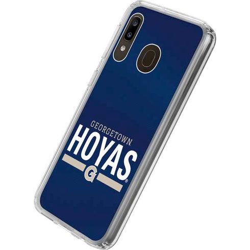 Georgetown University Hoyas Stripe Galaxy A20 Clear Case