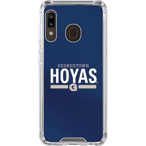 Georgetown University Hoyas Stripe Galaxy A30 Clear Case