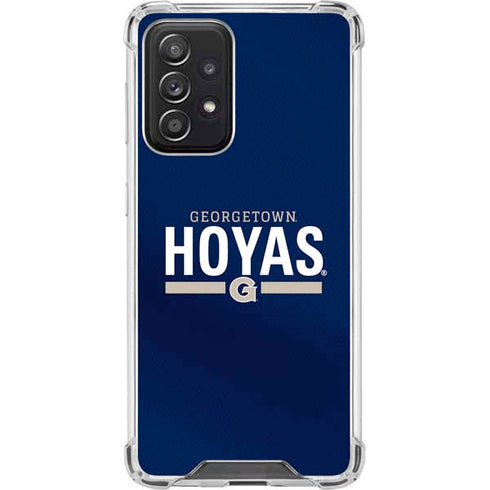 Georgetown University Hoyas Stripe Galaxy A52 5G Clear Case