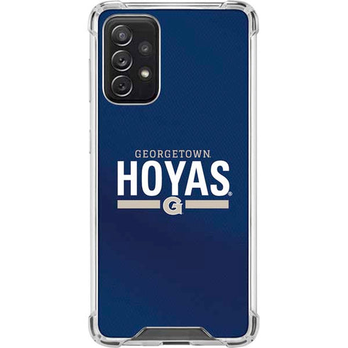 Georgetown University Hoyas Stripe Galaxy A72 5G Clear Case