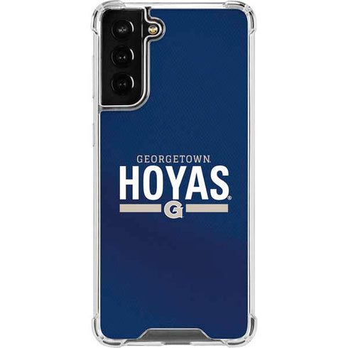 Georgetown University Hoyas Stripe Galaxy S21 FE Clear Case