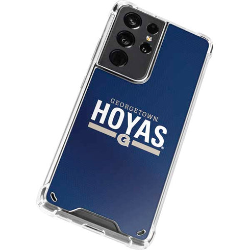 Georgetown University Hoyas Stripe Galaxy S21 Ultra 5G Clear Case