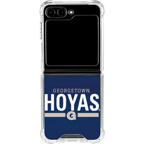 Georgetown University Hoyas Stripe Galaxy Z Flip5 5G Clear Case