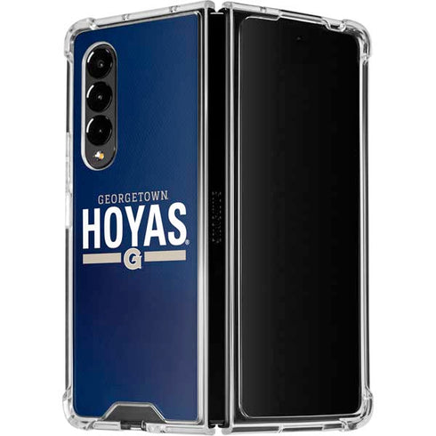 Georgetown University Hoyas Stripe Galaxy Z Fold4 5G Clear Case