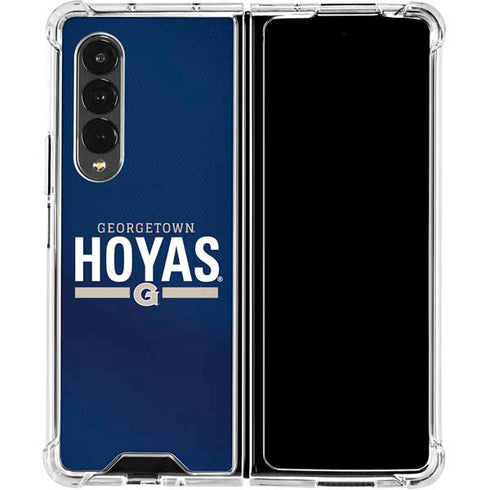 Georgetown University Hoyas Stripe Galaxy Z Fold4 5G Clear Case