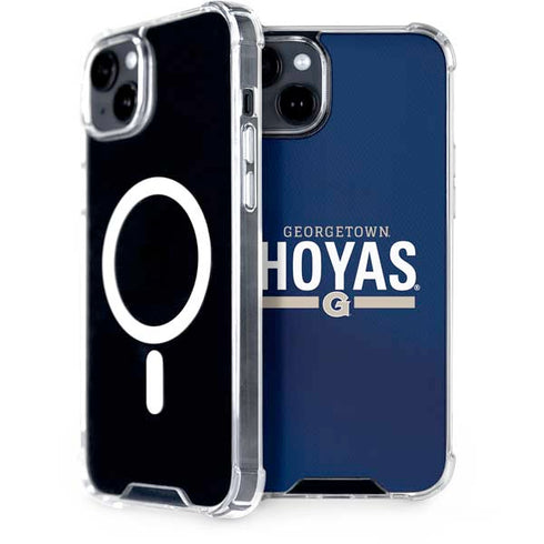 Georgetown University Hoyas Stripe iPhone 15 Plus MagSafe Case