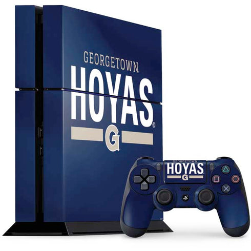 Georgetown University Hoyas Stripe PS4 Console and Controller Bundle Skin