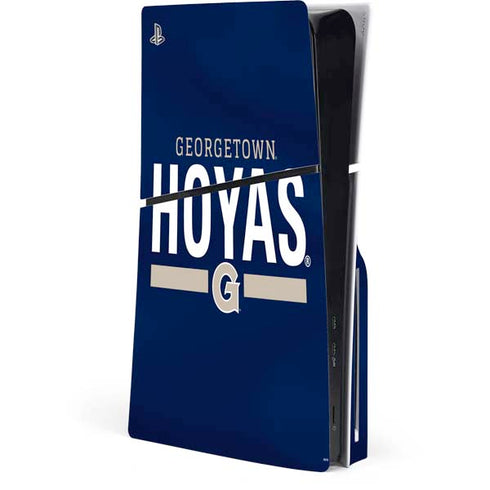 Georgetown University Hoyas Stripe PS5 Slim Disk Console Skin