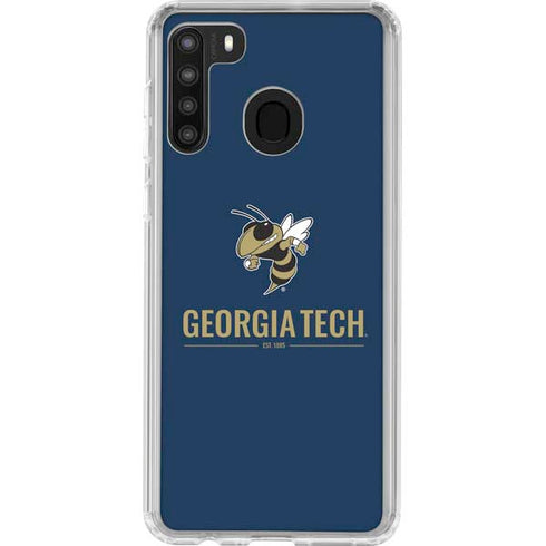 Georgia Institute of Technology Est 1885 Navy Galaxy A21 Clear Case