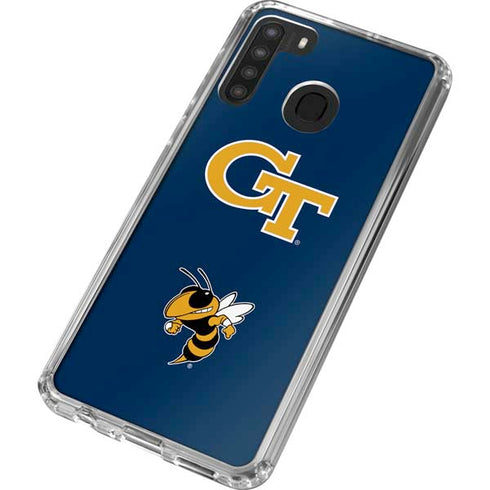 Georgia Institute of Technology Gold GT Galaxy A21 Clear Case