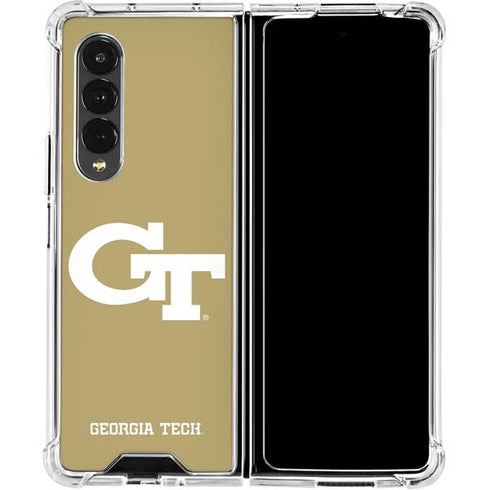 Georgia Institute of Technology Gold GT Galaxy Z Fold4 5G Clear Case