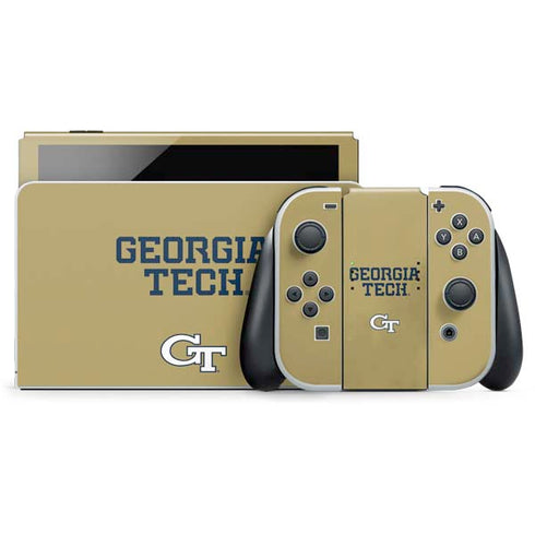 Georgia Institute of Technology LogoType Gold Nintendo Switch OLED (2021) Skin