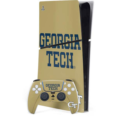 Georgia Institute of Technology LogoType Gold PS5 Slim Digital Edition Console Skin