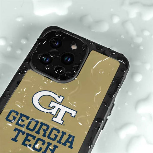 Georgia Institute of Technology Gold LogoType GT iPhone 14 Pro Max Waterproof Case