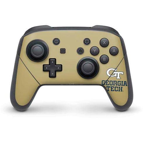 Georgia Institute of Technology Gold LogoType GT Nintendo Switch Pro Controller Skin
