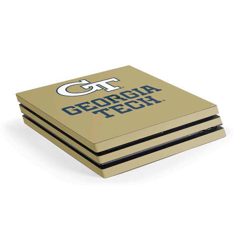 Georgia Institute of Technology Gold LogoType GT PS4 Pro Console Skin