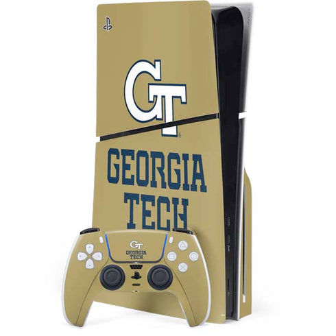 Georgia Institute of Technology Gold LogoType GT PS5 Slim Disk Bundle Skin