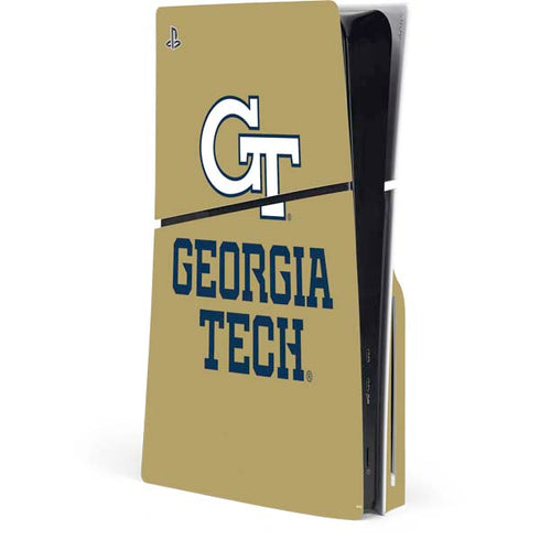 Georgia Institute of Technology Gold LogoType GT PS5 Slim Disk Console Skin