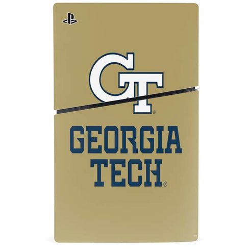 Georgia Institute of Technology Gold LogoType GT PS5 Slim Disk Console Skin