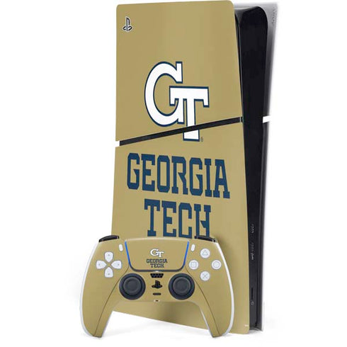 Georgia Institute of Technology Gold LogoType GT PS5 Slim Digital Edition Console Skin