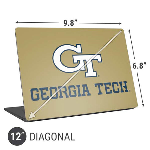 Georgia Institute of Technology Gold LogoType GT Universal Laptop 12in (9.8 x 6.8in) Skin