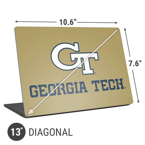 Georgia Institute of Technology Gold LogoType GT Universal Laptop 13in (10.6 x 7.6in) Skin
