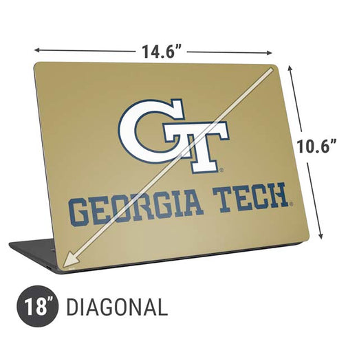 Georgia Institute of Technology Gold LogoType GT Universal Laptop 18in (14.6 x 10.6in) Skin