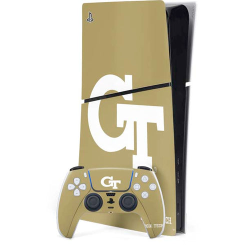 Georgia Institute of Technology Gold GT PS5 Slim Digital Edition Console Skin