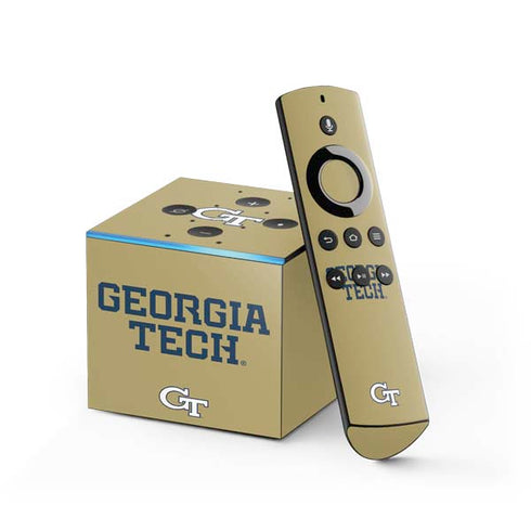 Georgia Institute of Technology LogoType Gold Fire TV Cube Skin