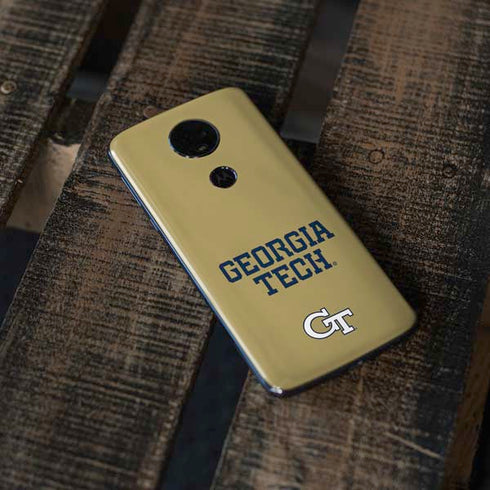 Georgia Institute of Technology LogoType Gold Moto E5 Plus Skin
