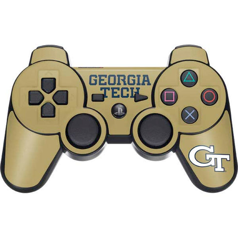 Georgia Institute of Technology LogoType Gold PS3 Dual Shock wireless controller Skin