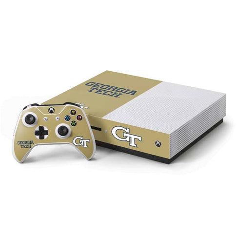 Georgia Institute of Technology LogoType Gold Xbox One S Console and Controller Bundle Skin