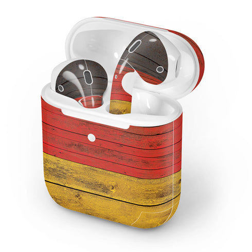 German Flag Dark Wood Apple AirPods 2 Skin