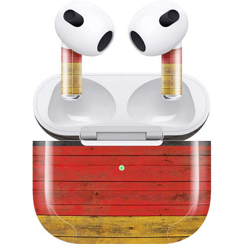 German Flag Dark Wood Apple AirPods (3rd Gen 2021) Skin