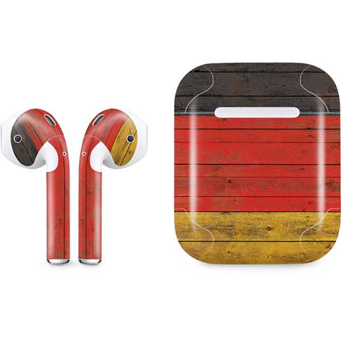 German Flag Dark Wood Apple AirPods Skin